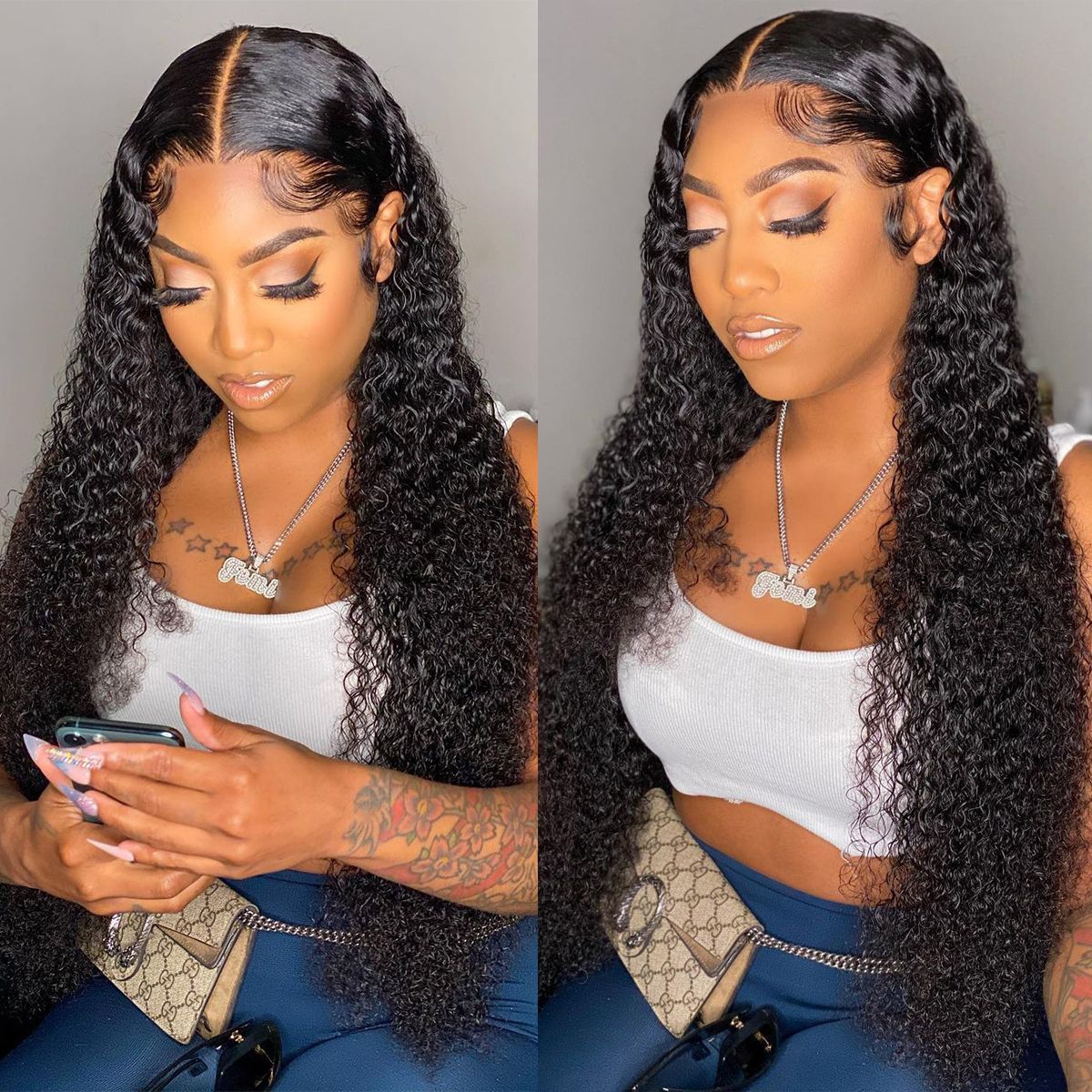 13x6 HD Lace Frontal Wig Curly Human Hair Wig HD Lace Glueless Kinky Curly Lace Front Wig