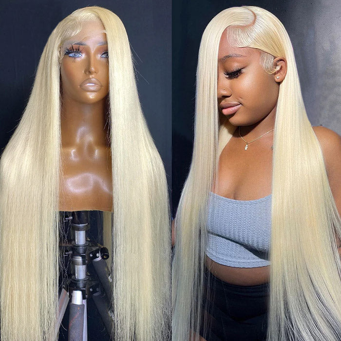 Glueless Wig Blonde Lace Front Wig Straight Blonde Wigs HD Transparent ...