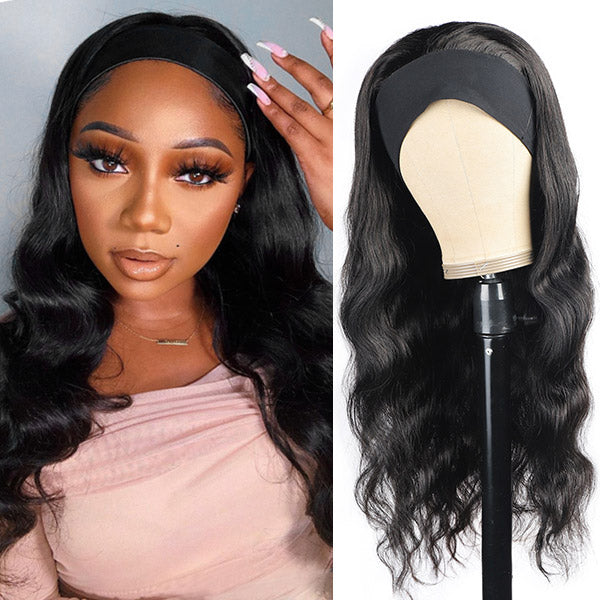 Body Wave Human Hair Headband Wigs Glueless Half Wigs with Headbands Glueless Wigs