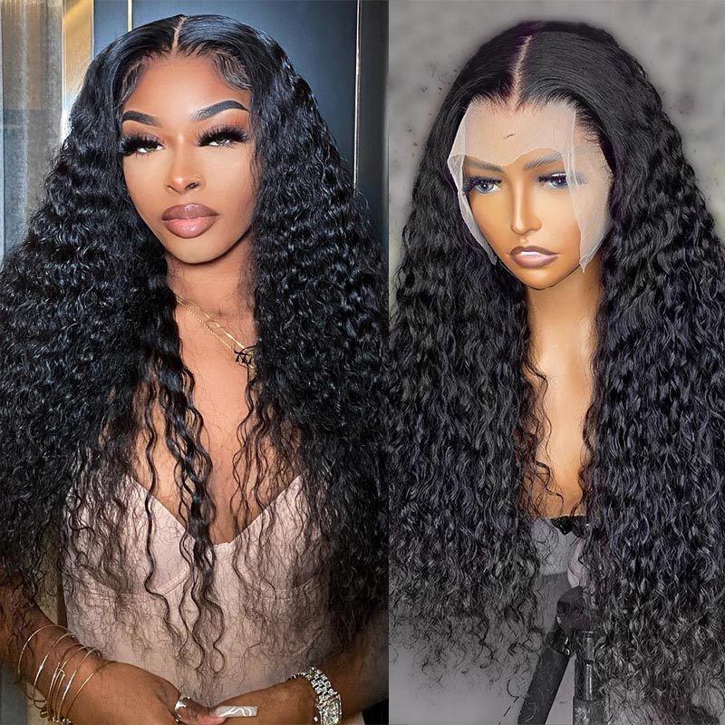 Water Wave Human Hair Wig 13x4 Lace Front Wig Ready To Go Invisible Lace Wig
