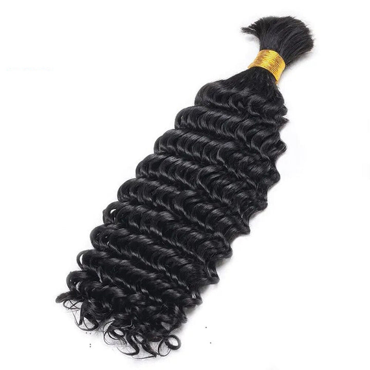 Bulk Human Hair Deep Wave Human Hair For Braiding 100% Unprocessed No Weft Human Hair Bulk Extensions