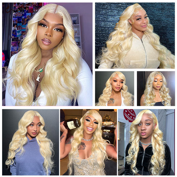 613 Body Wave Lace Front Wig Honey Blonde 36 Inch 13x4 Glueless Body Wave Wigs