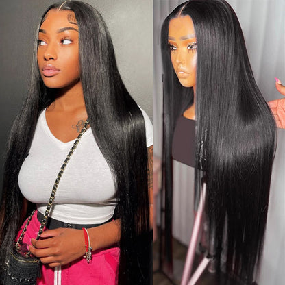 Glueless Lace Wigs Bone Straight HD Lace Closure Wigs 4x4 Human Hair Pre-Cut Lace Wigs