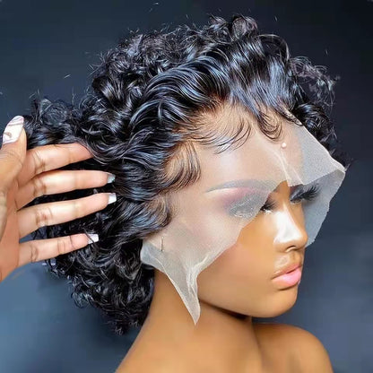 Short Cut Curly Compact 13x4 Lace Frontal Wig