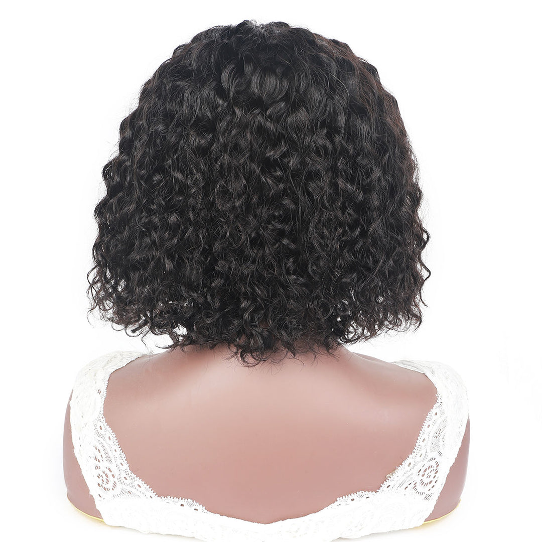 Water Wave Human Hair Headband Wig Short Headband glueless Wigs For African American