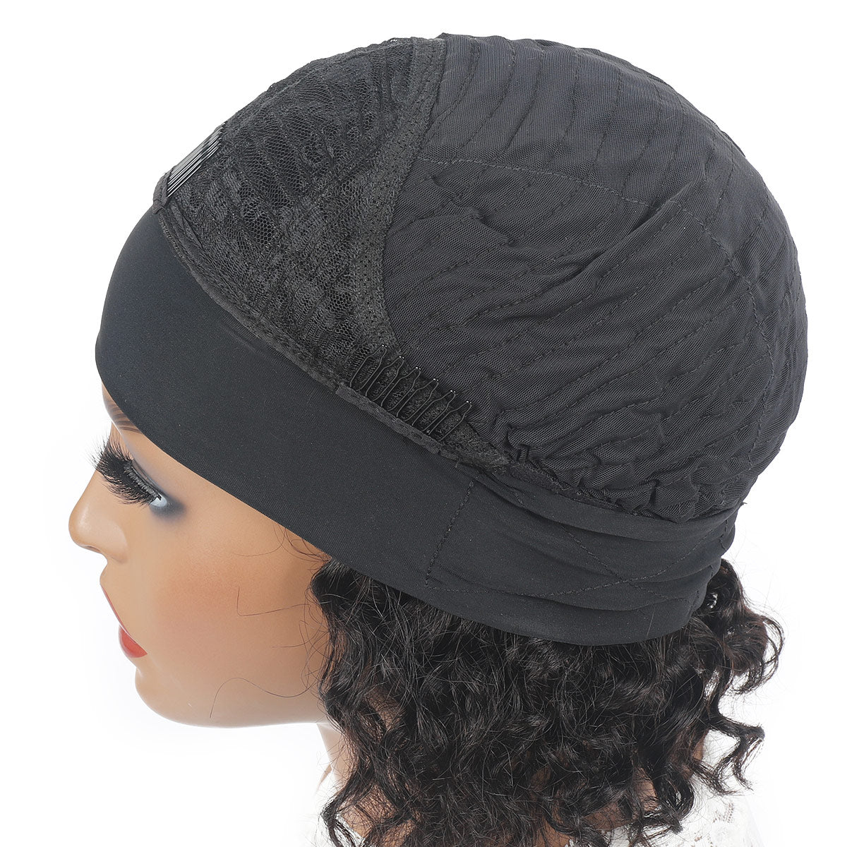 Water Wave Human Hair Headband Wig Short Headband glueless Wigs For African American