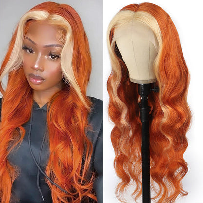 13x4 Lace Front Human Hair Wigs Ginger Human Hair Wig Highlights 30 Inch Body Wave Lace Front Wig Glueless 613 Blonde Human Hair Wig