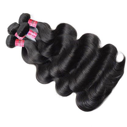 Indian Body Wave With 4*4 Lace Closure 100% Unprocessed Human Hair Extension