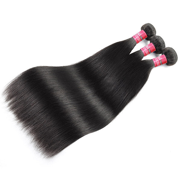 Peruvian hair Straight Human Hair With 4*4 Lace Closure 100% Unprocessed Human Hair Extension