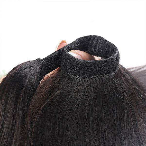 Long Straight Human Hair Ponytail Wrap Arount Clip In Hair Extensions Brazilian Straight Ponytail Human Hair Weave