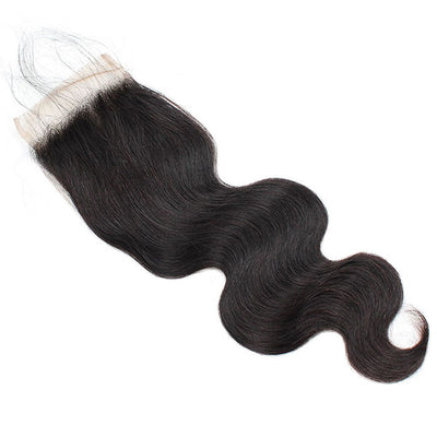 Indian Body Wave With 4*4 Lace Closure 100% Unprocessed Human Hair Extension