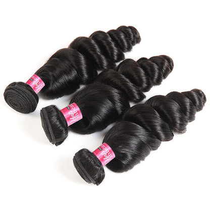 100% Raw Indian Virgin Human Hair 3 Bundles Virgin Loose Wave Hair Wave