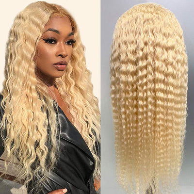 Blonde 613 Deep Wave Wig 13*4*1 Lace Part Human Hair Wig Deep Wave