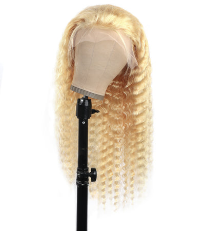 Blonde 613 Deep Wave Wig 13*4*1 Lace Part Human Hair Wig Deep Wave