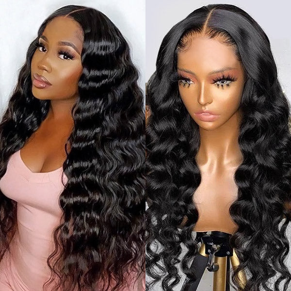 Long 32inch 4x4 HD Lace Closure Wigs Loose Deep Wave Wig Glueless Human Hair Wigs 200% Density