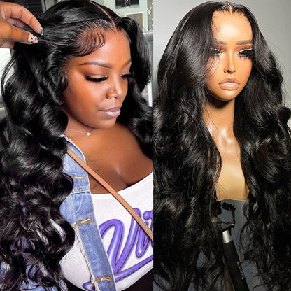 Loose Wave Human Hair Wigs With Baby Hair 4x4 Transparent HD Lace Closure Wigs Pre-Cut Lace Wigs