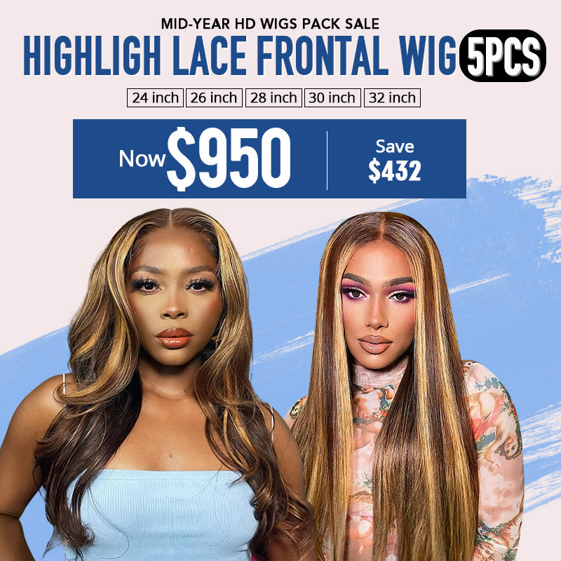 5 Pcs Pack Highlight Lace Frontal Wig Pack Deal