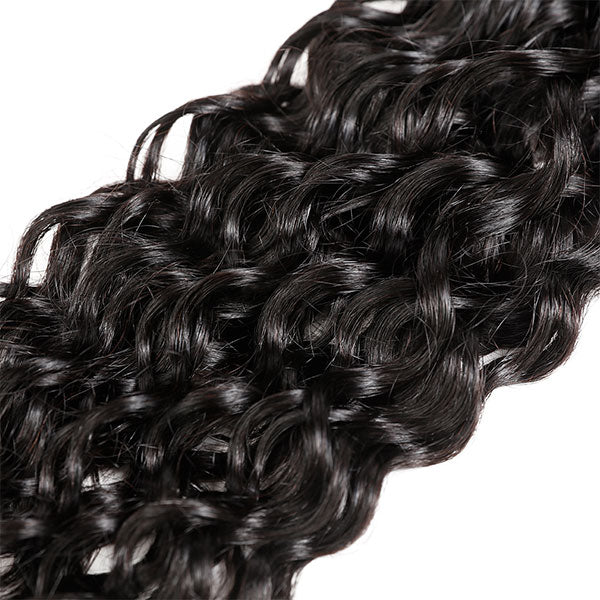 High Quality 100% Natural Curls Virgin Human Hair Extensions Natural Color 4 Bundles Full Head Water Wave Hair