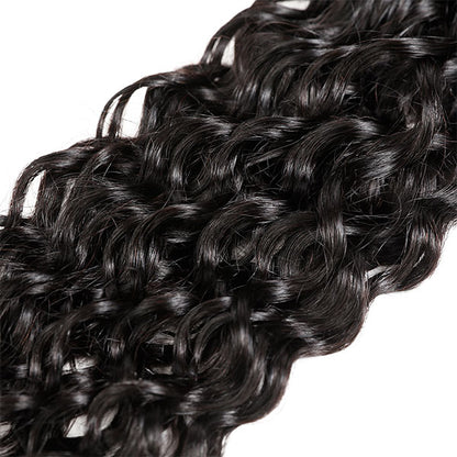 High Quality Virgin Water Wave Hair 4 Bundles With 13*4 Lace Frontal