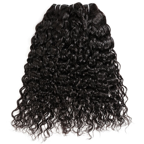 High Quality Virgin Water Wave Hair 4 Bundles With 13*4 Lace Frontal