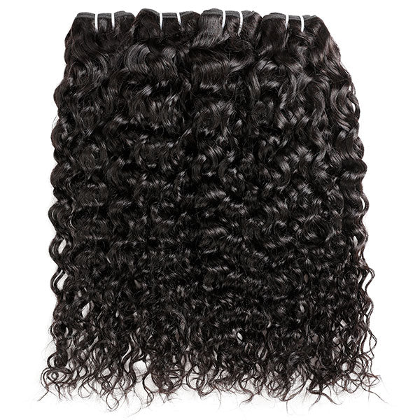 High Quality 100% Natural Curls Virgin Human Hair Extensions Natural Color 4 Bundles Full Head Water Wave Hair