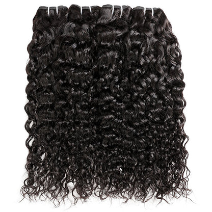 High Quality 100% Natural Curls Virgin Human Hair Extensions Natural Color 4 Bundles Full Head Water Wave Hair