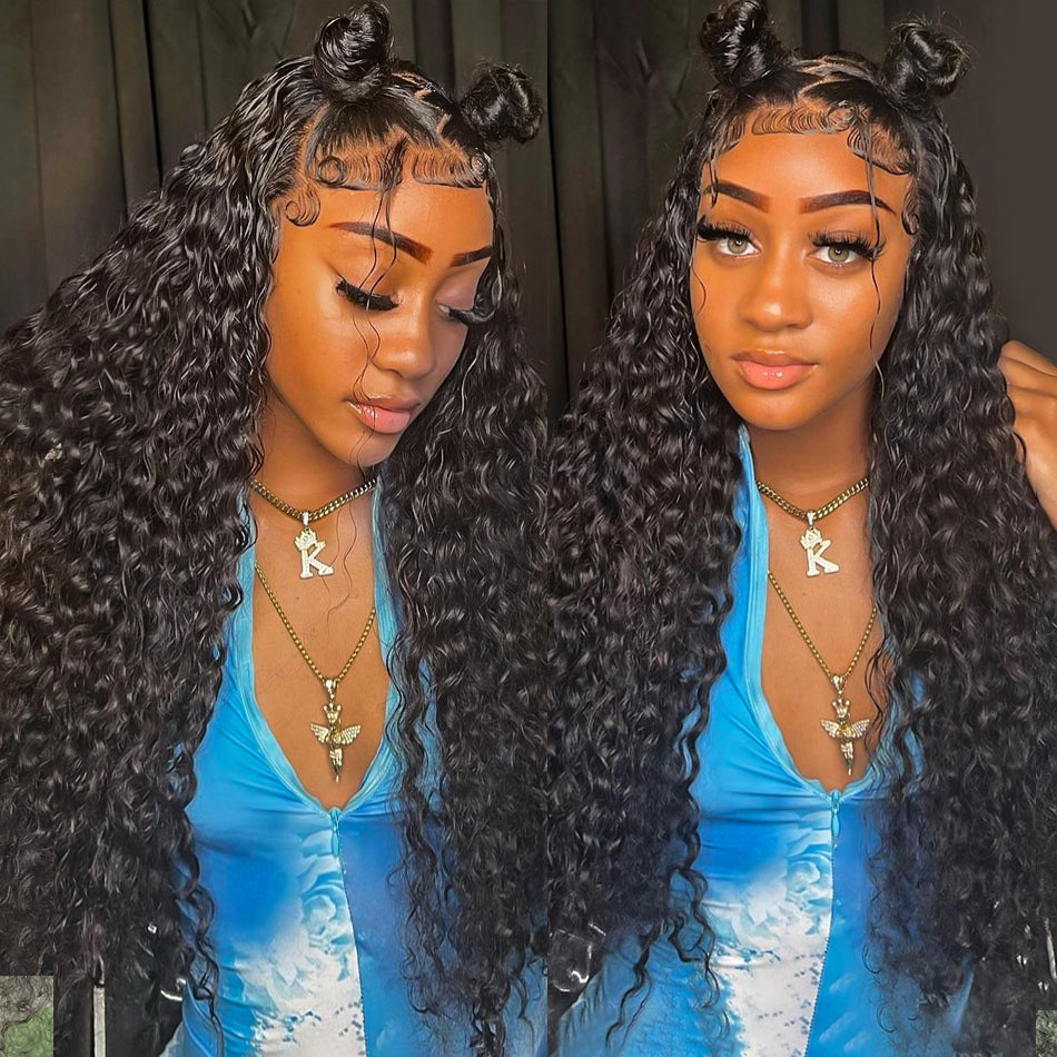 Water Wave Human Hair Wig 13x4 Lace Front Wig Ready To Go Invisible Lace Wig