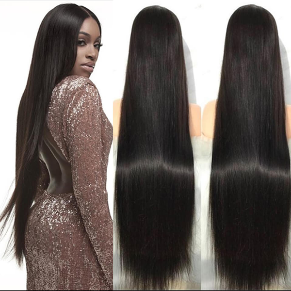 straight hair long lace front wig,lace frontal human wig