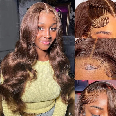 HD Lace Full Lace Wig Chocolate Brown Hair Glueless Full Lace Human Hair Wigs for Black Women