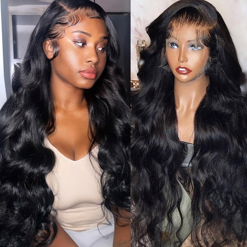 Body Wave Wigs 4x4 Lace Closure Wigs Pre Plucked Affordable Glueless Human Hair Wigs