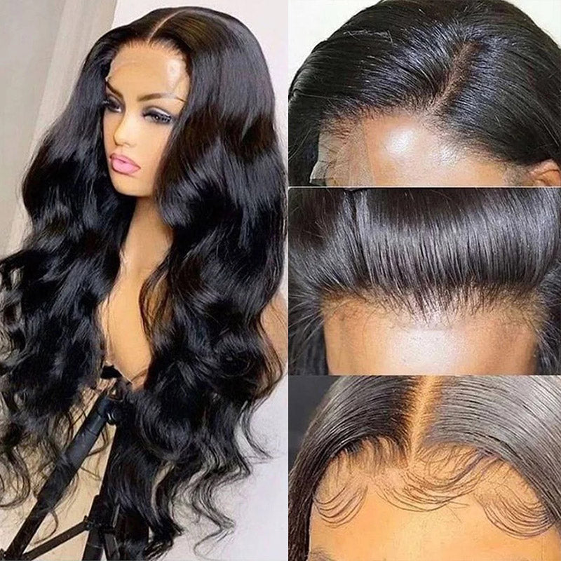 13x6 Transparent Lace Front Wig Pre plucked with Baby Hair Glueless Body Wave Human Hair Wigs