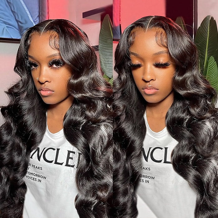 Wear and Go Body Wave Wig Lace Front Wigs  13x4 HD Transparent Lace Frontal Wigs Pre Cut 32 Inch