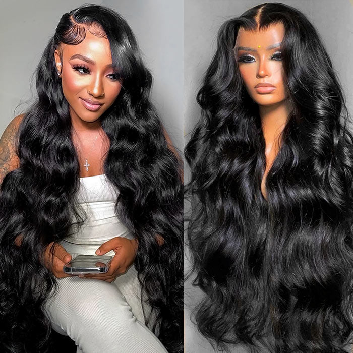 Glueless Body Wave Wig 13x4 HD Lace Front Wig Human Hair Wigs Transparent Lace Frontal Wig  32 Inch