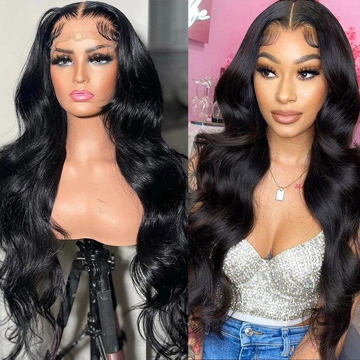 Wear and Go Body Wave Wig Lace Front Wigs  13x4 HD Transparent Lace Frontal Wigs Pre Cut 32 Inch