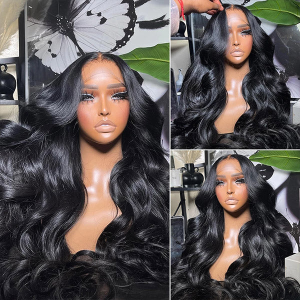 Body Wave Wigs 4x4 Lace Closure Wigs Pre Plucked Affordable Glueless Human Hair Wigs
