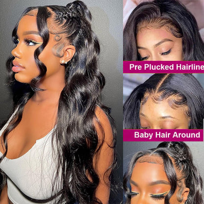 Body Wave Wigs 4x4 Lace Closure Wigs Pre Plucked Affordable Glueless Human Hair Wigs