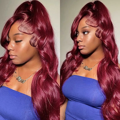 Burgundy Body Wave Hair Wavy 3 Bundles Pack Brazilian Human Hair