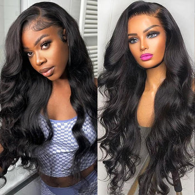 Body Wave Human Hair Wig Wear and Go Lace Front Wigs 13x4 HD Transparent Lace Frontal Wigs Pre Cut 32 Inch