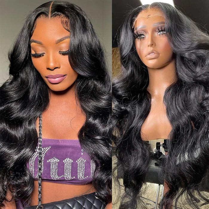 4x4 Undetectable Lace Wigs Body Wave Lace Closure Wig 30 Inch Long Glueless Wigs With Natural Hairline