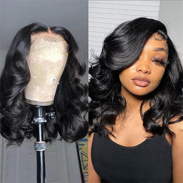 13x4 Short Body Wave Lace Frontal Bob Wig Neck Length Wigs Body Wave Hair