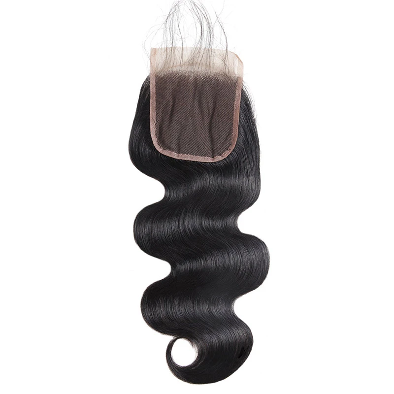 Brazilian Hair Body Wave 4*4 Lace Closure 100% Virgin Human Hair Swiss Lace