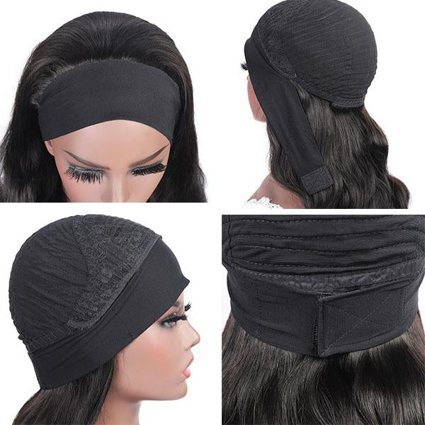 Body Wave Headband Wig Brazilian Human Hair Glueless Wig Natural Black