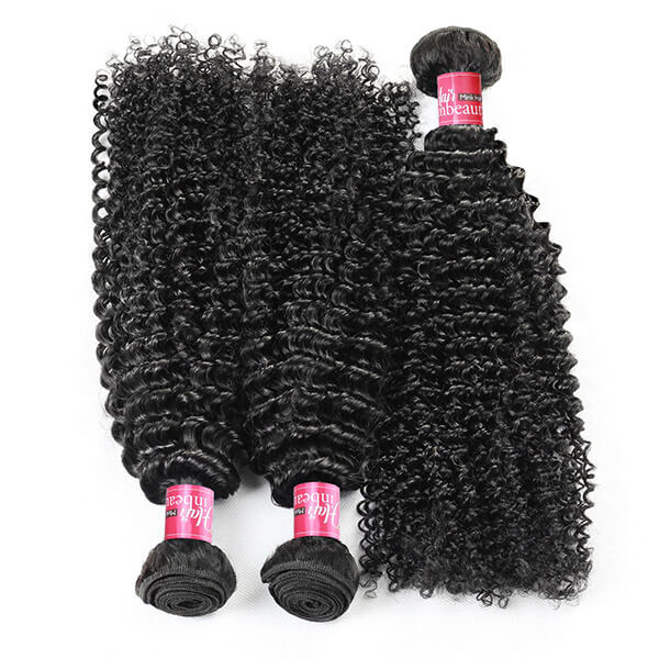Peruvian hair Kinky Curls With 4*4 Lace Closure 100% Unprocessed Human Hair Extension
