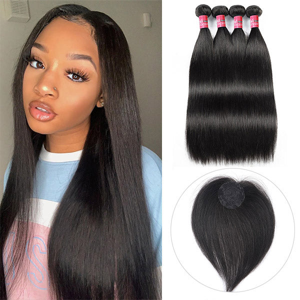 Virgin Human Hair Weave Brazilian Straight Hair 4 Bundles