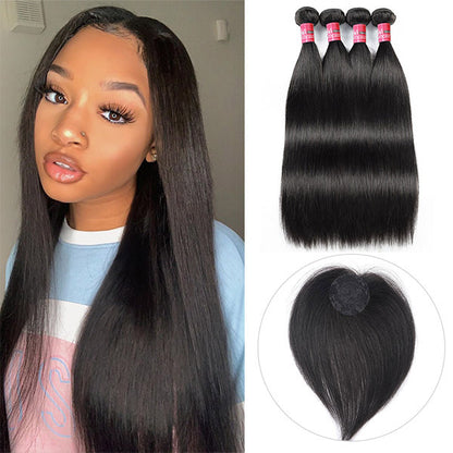 Virgin Human Hair Weave Brazilian Straight Hair 4 Bundles