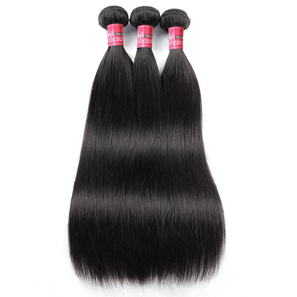 Mink Brazilian Straight Hair 3 Bundles with 13*4 Lace Frontal