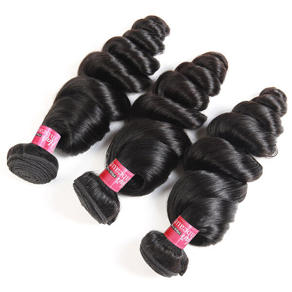 High Quality Virgin Mink Hair Loose Wave Natural Color Wavy 100% Unprocessed Virgin Peruvian Hair 4 Bundles Full Head