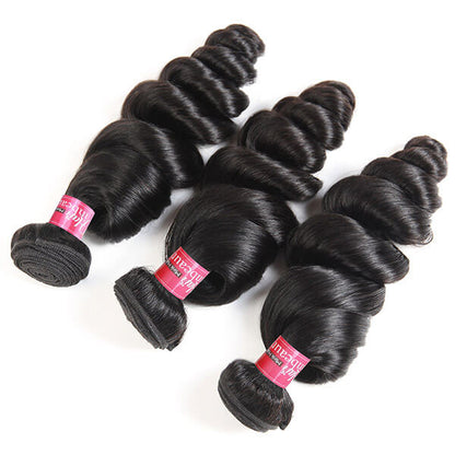 High Quality Virgin Mink Hair Loose Wave Natural Color Wavy 100% Unprocessed Virgin Peruvian Hair 4 Bundles Full Head