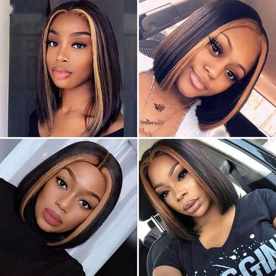 Honey Blonde Straight Lace Front Wig 1B/27 Short BoB Wig