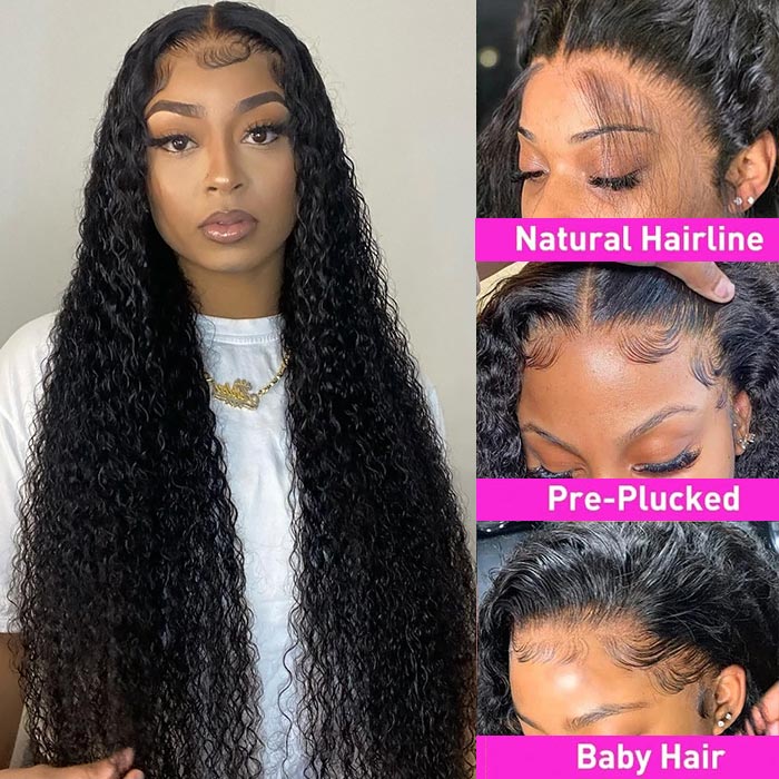 Kinky Curly Wig 5x5 HD Lace Wig Invisible Deep Curly Wig Glueless Wigs